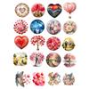 20pcs Cute Watercolor Valentine's Day Flower Heart Stickers DIY Scrapbook Diary Decoration Album  Stationery  vintage journal