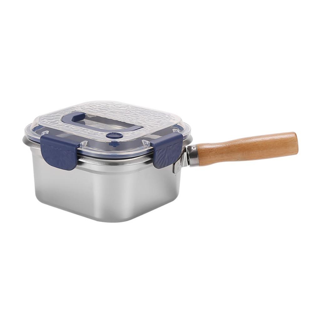 Oil Filter Square Cooking Pot Large Capacity Stainless Steel Frying Pan  Household Use