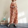 DIMANAF New Women 2025 Plus Size Summer Casual Floral Dress Vintage Long Dress Loose Basic Holiday Maxi