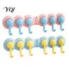 No Drill Wall Hooks Punch-Free Hook Rack, Self Adhesive Multi-Hook Organizer, Waterproof Room Organization Hangers 180 Degree Rotating Storage Hanger