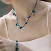 MERRYMOTIVE Bluegreen Clover Crochet Knit Necklace