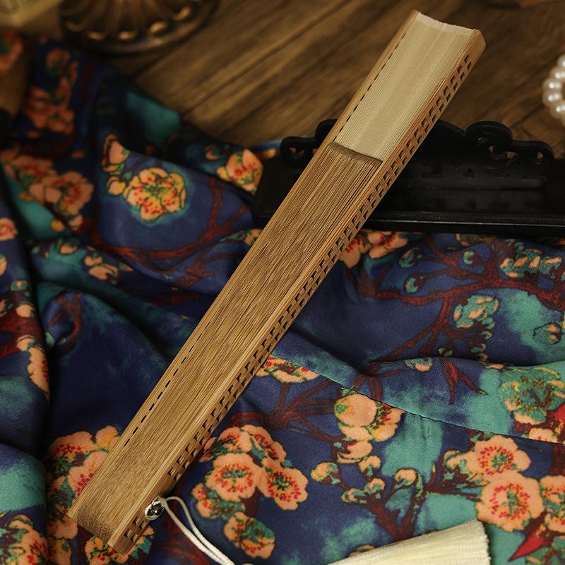 Китайский Древний Стиль Складной Веер Бамбуковый Веер Красный Зеленый Бежевый Складные Танцевальные Веера Летом