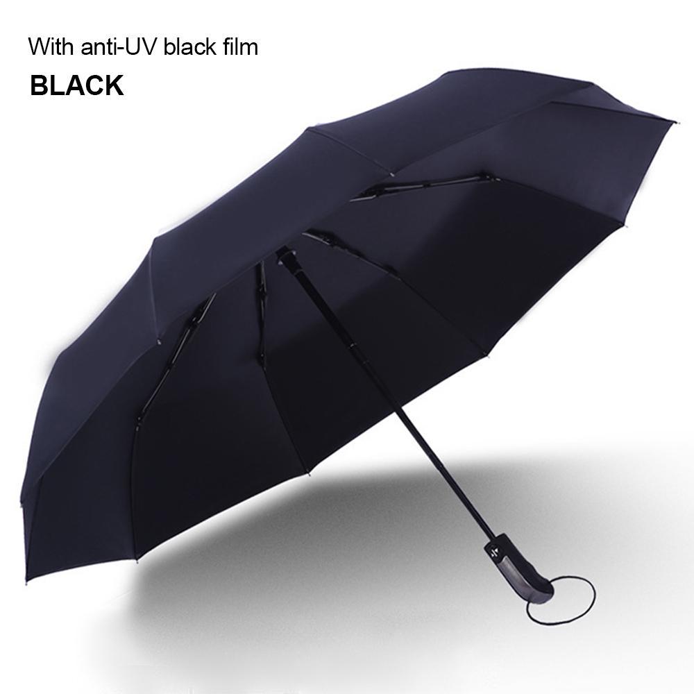 Fashion High Quality 10 Ribs 3 Folds Automatic Folding Umbrella Compact Travel Parasol Windproof Uv Resistance