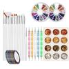 Nail Set Dotting 44pcs Art Brushes Tools Rhinestone Sticker Line Tape Foil Decor