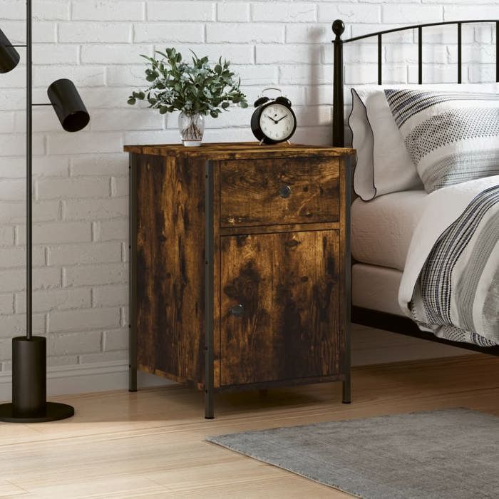 Maison Exclusive - Table de chevet chêne fumé 40x42x60 cm bois d'ingénierie