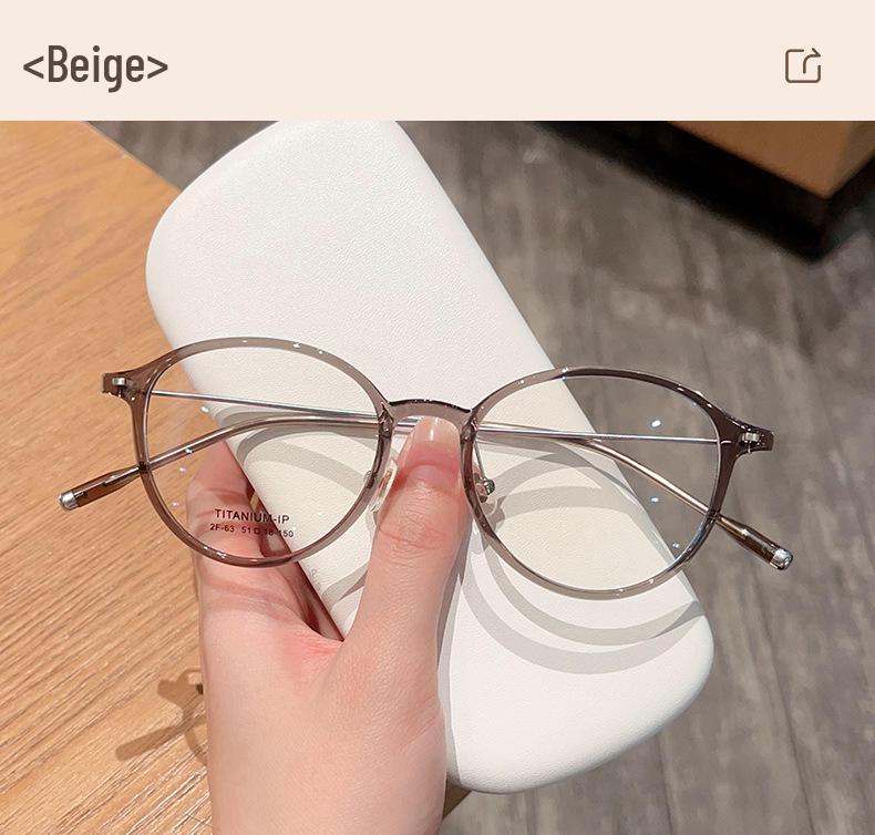 Trendy Retro Titanium Small Round Eyeglass Frame - Ultra-Light & High Prescription Compatible