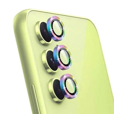 Блестящее кольцо для камеры для Samsung Galaxy A55 A35 A15 5G A54 A14 A34, защитная пленка для заднего объектива и экрана, стеклянный чехол