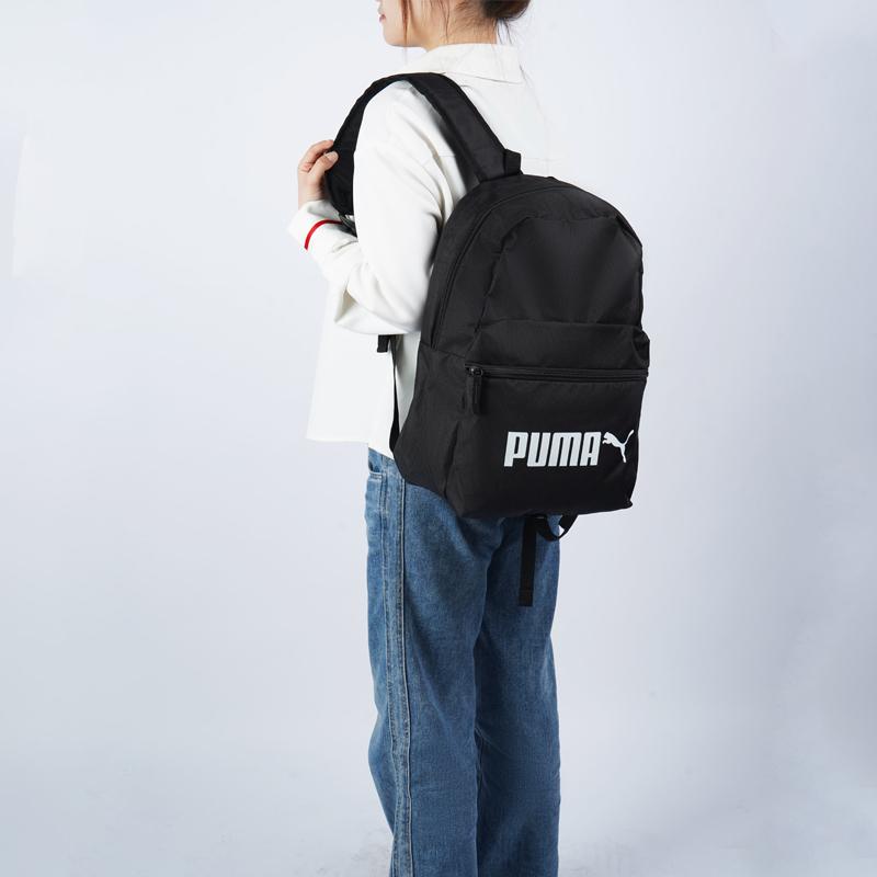 Puma Classic Logo Casual Fashion Trend Fabric Backpack Unisex backpack Black 077482-01