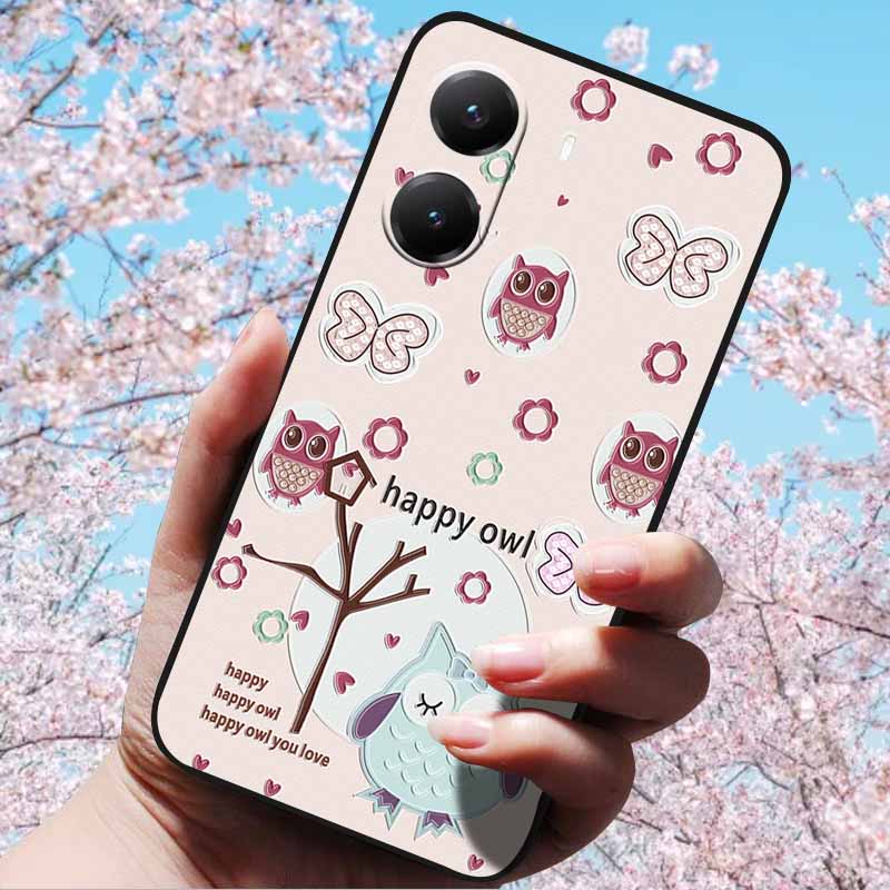 Для Xiaomi Poco X7 Pro 3D Рельефный Цветок Тиснение Мягкий Силиконовый Чехол Мультяшная Расписная Задняя Крышка для Poco X7 Pro с 3D Рельефным Чехлом
