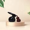 Home Décor Ceramic Rabbit Figurines (Set of 2, Black and Brown)