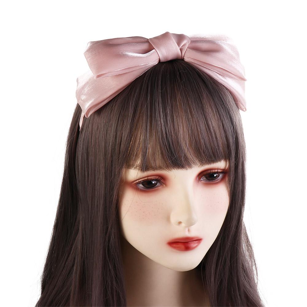 Headress Mesh Barrette Women Headband Bright Silk Hairband Bow Hair Hoop Korean Style Hairband