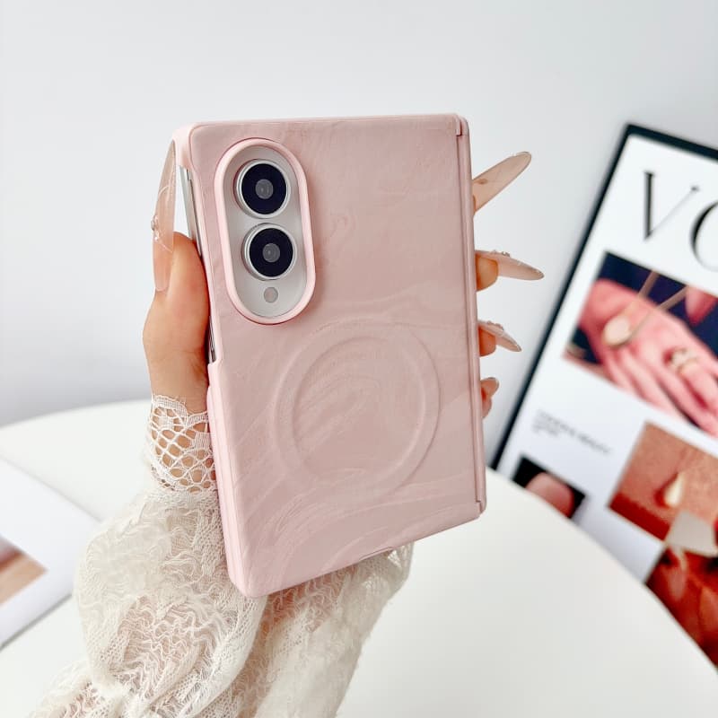Корейский цветной чехол-книжка из кожи с магнитом для Samsung Galaxy Z Fold 8 Fold8, чехлы для Magsafe, милый чехол