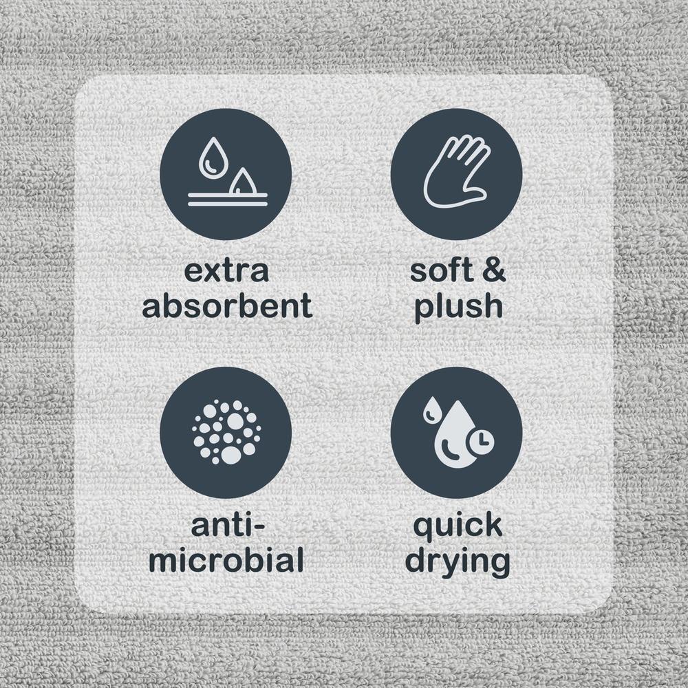 Performance Textured Bath Towels 2 Pack Quick Dry Soft Cotton Absorbent Lightweight Durable Fade Resistant Machine Washable