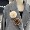 Fashion Real Mink Fur Brooch Scarf Decorative High-end Elegant Flower Brooch Clothes Accessories Women's Sweater Pin