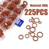 225 шт. уплотнительные кольца красные силиконовые уплотнительные кольца VMQ уплотнительные кольца силиконовая шайба резиновый набор уплотнительных колец Ассортиментный комплект комплект коробок с кольцами