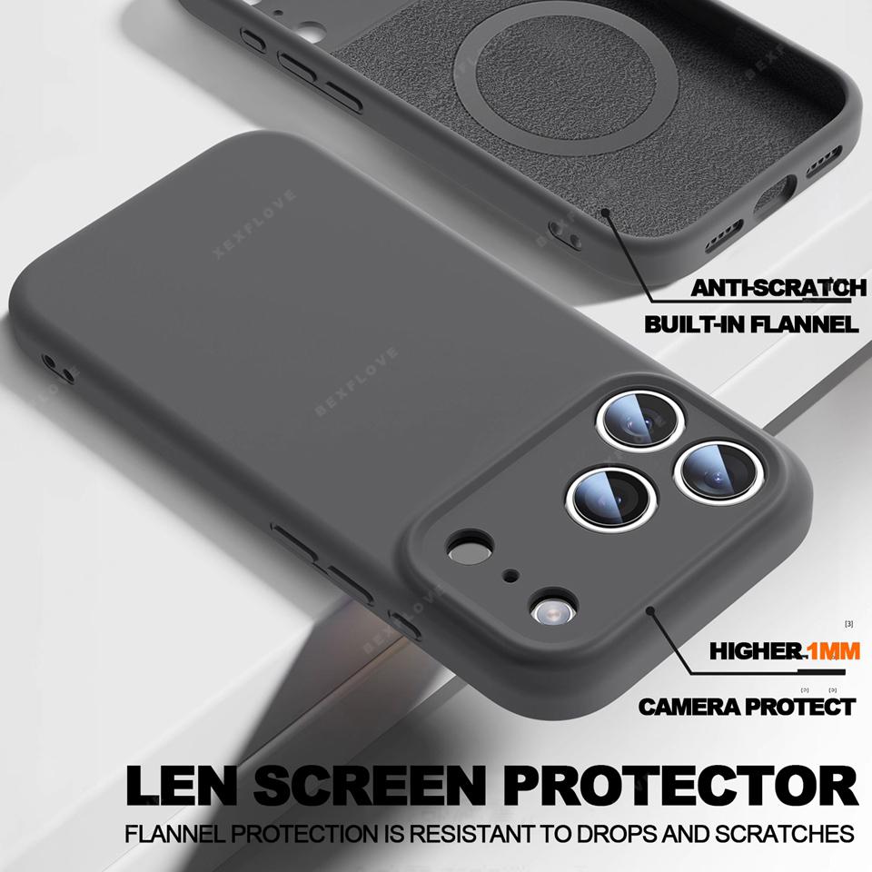 Official Magnetic Charging Phone Case For For Iphone 16E 16 1 14 Plus 12 13 16 Pro Max Liquid Silicone Protector Soft Cover