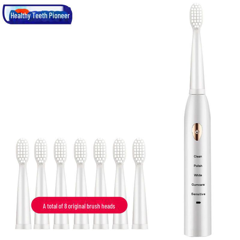 Набор электрических зубных щеток Jian: Аккумуляторные звуковые щетки для взрослых и пар, черные и белые - Бесплатная доставка