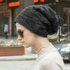 Winter cold weather item, neck warmer and beanie tail knit hat