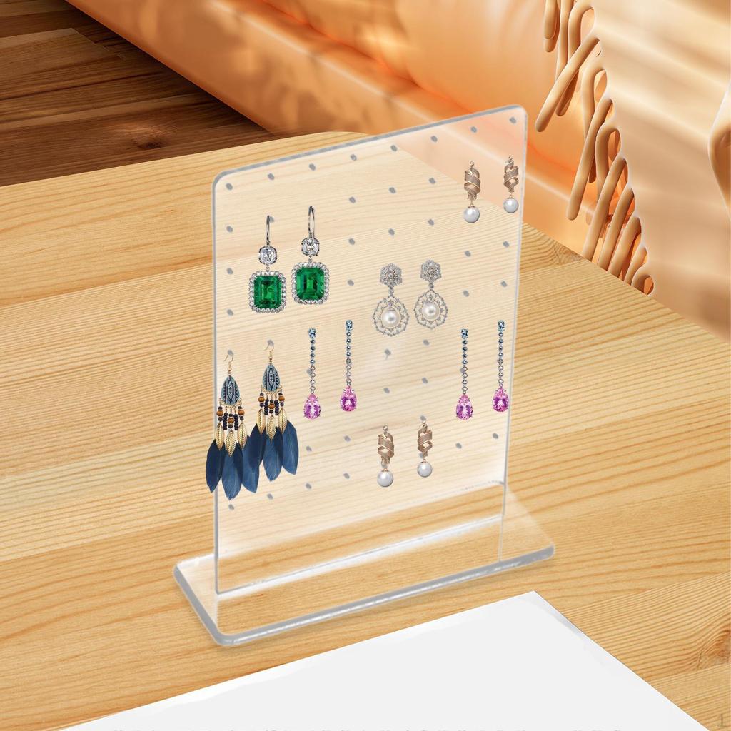 Акриловый держатель для сережек, стойка для хранения гвоздиков, 72 отверстия