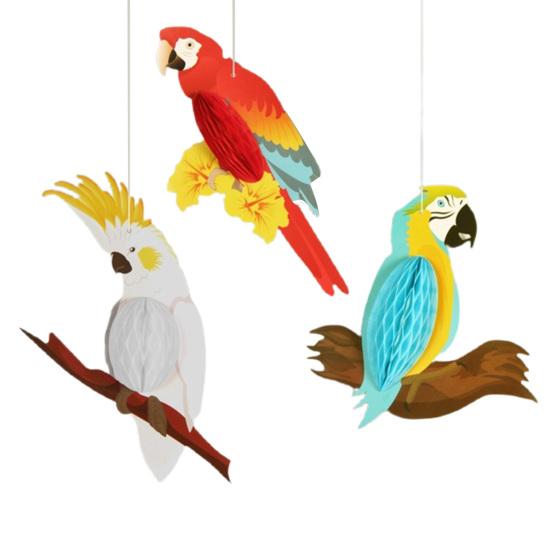 1 набор подвесок «Тропические птицы» Красивые декоративные красочные тропические птицы попугаи Гавайская тематическая вечеринка украшения для дома
