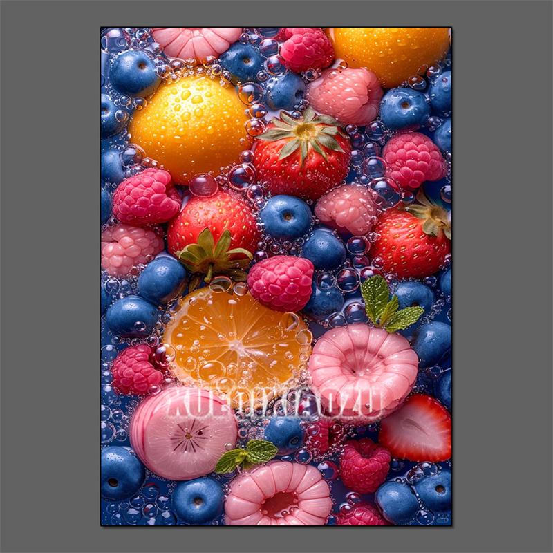 Fruit Diamond Painting Strawberry Lemon Picture Full Diamond Mosaic Cross Stitch Kit Art DIY Kitchen Restaurant Home Decoration