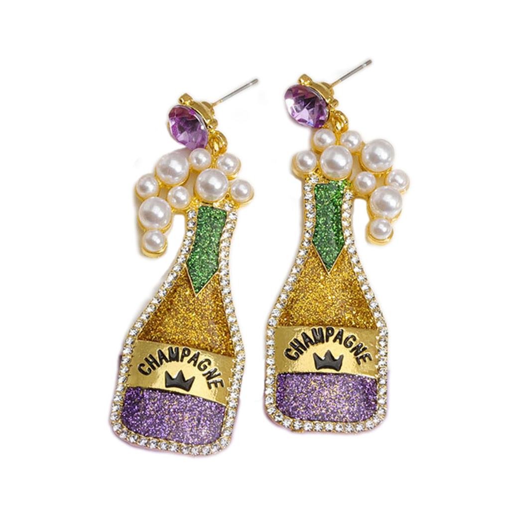 Красочные серьги для фестивальной вечеринки, серьги цвета шампанского, привлекательные и модные украшения, изысканный вид для женщин