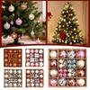 44pcs Christmas Tree Ornament Plastic Ball Decorations For DIY Crafts And Painted Designed Boxes Pendant
