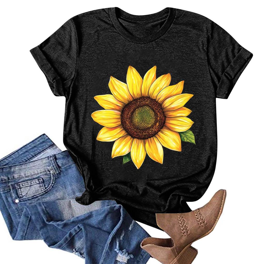 Женская модная повседневная футболка с круглым вырезом и принтом, пуловер с короткими рукавами, топ