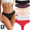 4 шт./компл. Перспективные кружевные трусики с вырезами, нижнее белье с низкой посадкой, стринги, женские трусики, дышащее нижнее белье, интимные вещи