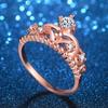 Универсальная корейская версия кольца Crown Rose Gold Ring с блестящим цирконием для женщин, персонализированные ювелирные изделия на заказ