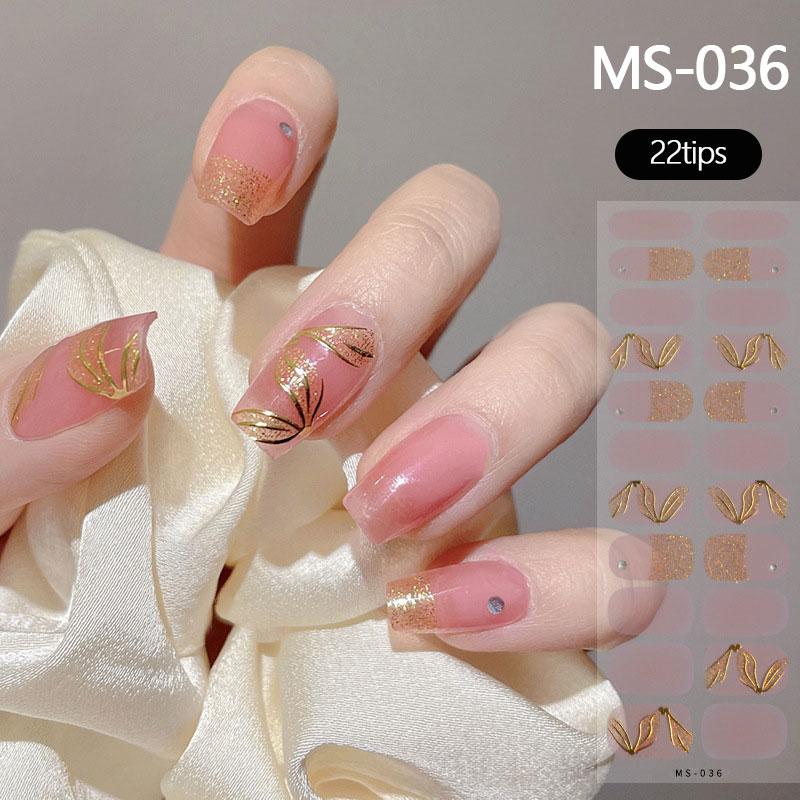 Milky Jelly White Full Cover Nail Stickers Fashion Gradient Adhesive Heart Nail Polish Wraps Women DIY Manicure