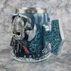Medieval Viking Pirate Beer Mug Skull Mug Creative Large Capacity Mug Embossed Stainless Steel Coffee Mug Whiskey Cup Bar Party Halloween Gift
