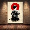 No Framed Retro Japanese Samurai Character Mural Posters Home Decoration Canvas Paintings Wall Art Pictures for Kids Room Decor