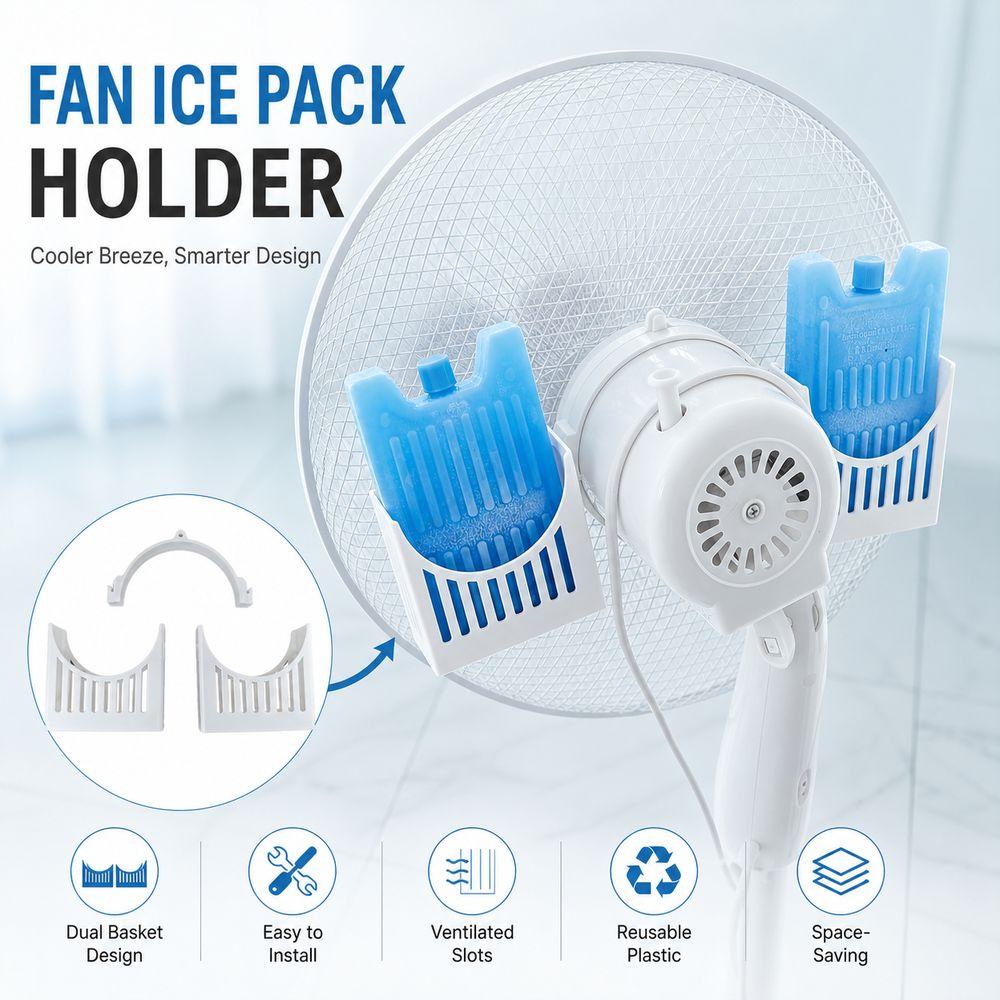 Vertical Mount Fan Ice Pack Holder Simple Design Fan Cooling Mount Household Cooling