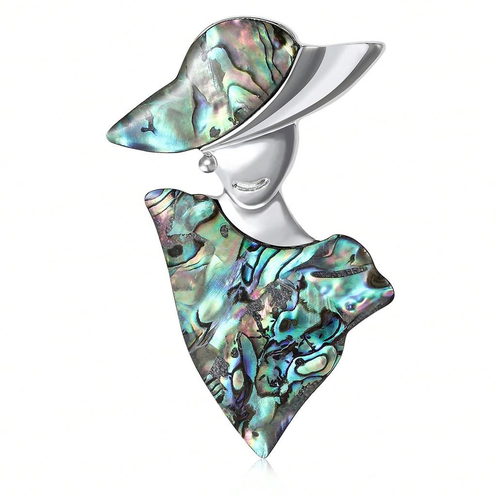 New European and American Atmospheric Alloy Shell Girl Brooches, Personalized and Fashionable Women's Suit Coat Chest Flower Accessory Brooch