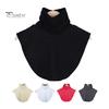 Женский фальшивый воротник, эластичный, однотонный, высокий воротник, осень-зима, универсальный, повседневный стиль, нижний фальшивый воротник