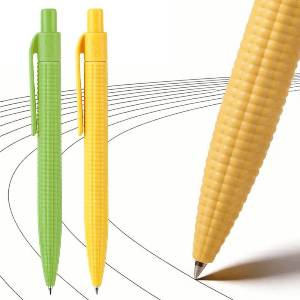Corn Shape Ballpoint Pen Biodegradable Writing Pen Eco-Friendly Gel Pen  Desktop Use
