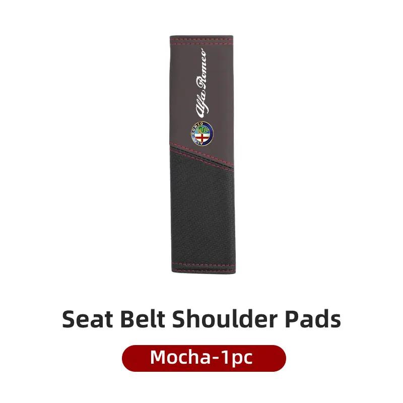 BBDJ3 Car Seat Belt Cover Seatbelt Shoulder Strap Protector Pad For Alfa Romeo Giulia 147 Mito 156 159 166 GT Stelvio Brera Volante