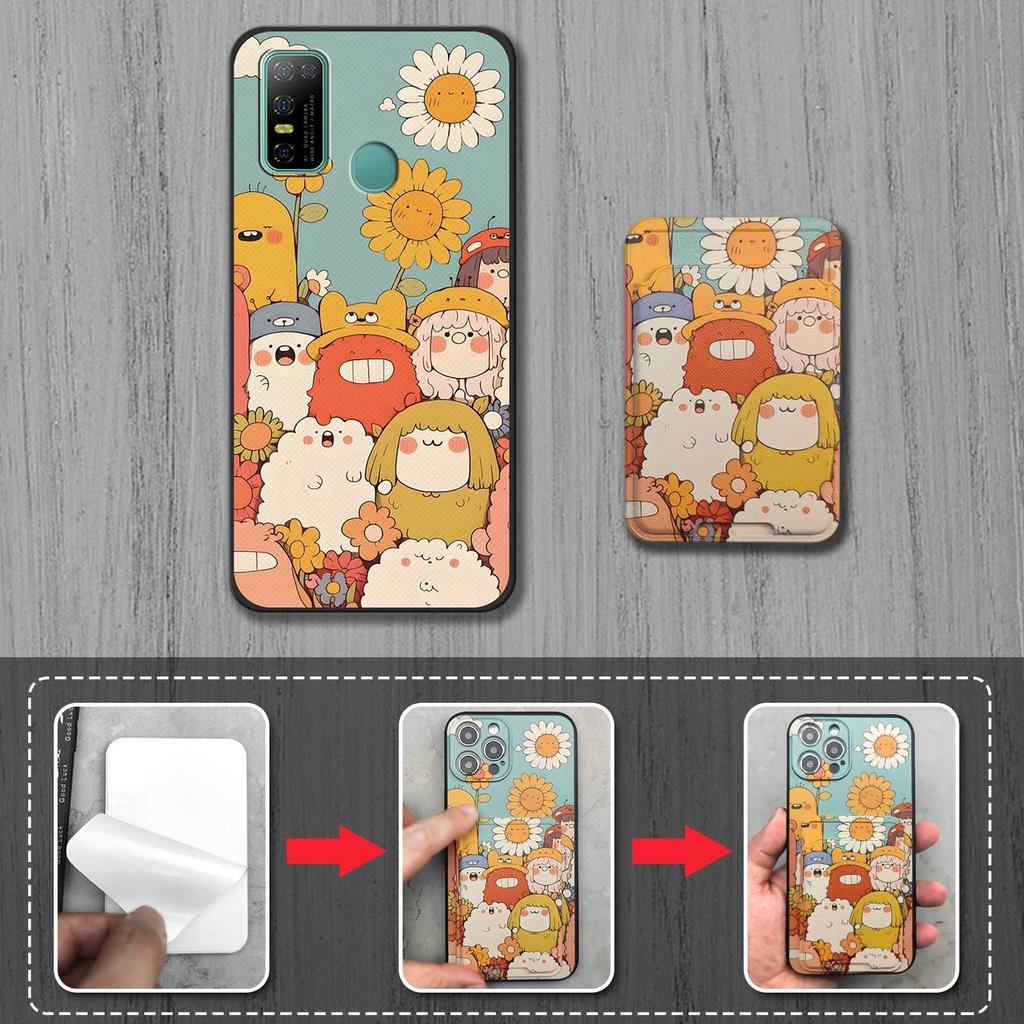Cover Cartoon Phone Case For Doogee N30 Silicone Card Slot Cute Anti-knock Card Sleeve Fashion Design Graffiti Soft Case