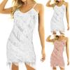 Women's Solid Color Sleeveless Sequins Concert  Tassel Style Dress Dress