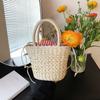 Деревенский стиль Классическая плетеная сумка из соломы Прочная Высококачественное плетение Сумка через плечо Летний пляжный кошелек Женская