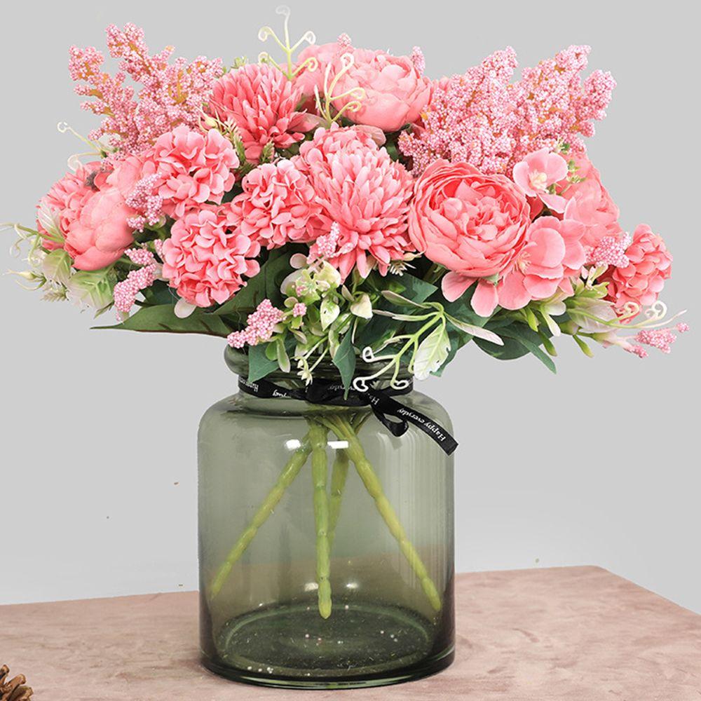 Реквизит Домашний Декор Искусственный Букет Искусственный Пион Гортензия Вечеринка Свадебное Украшение Шелковый Цветок Розы
