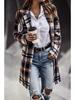 Autumn European & American Plaid Lapel Women's Casual Blazer