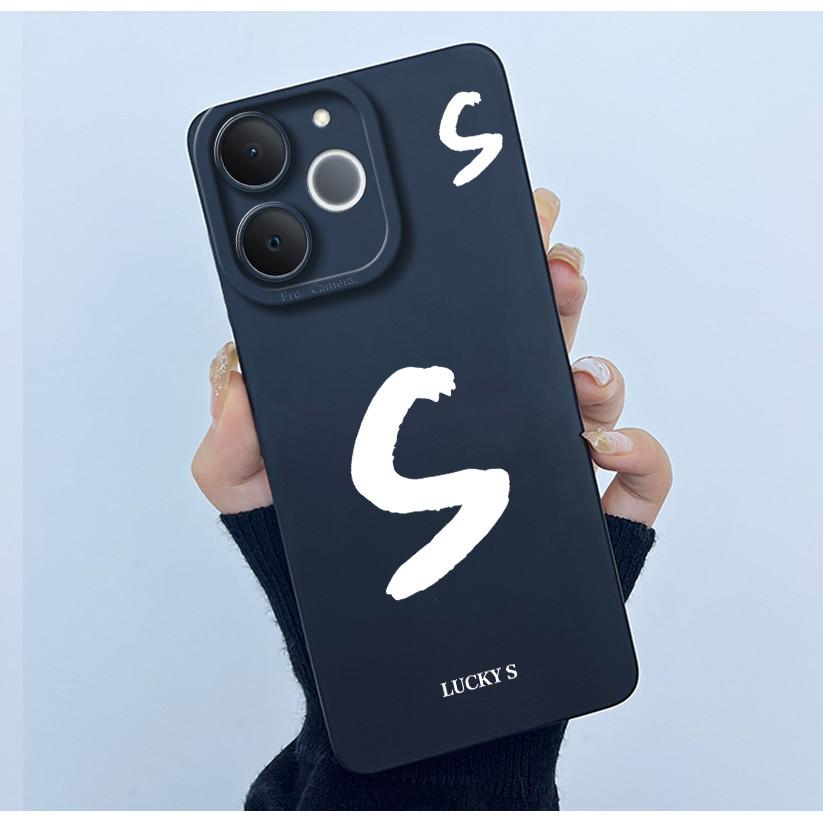 Чехол для Realme Note 70 Note 70T Чехол-бампер для Realme Narzo 80 Lite Милые начальные буквы Ударопрочный Мягкий силиконовый Чехол для телефона