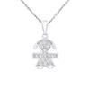 Children's Pendant - LÉA &; ARTHUR - 'GIRL' Motif - 925 Silver - Zirconium Oxides - Rhodium Plated