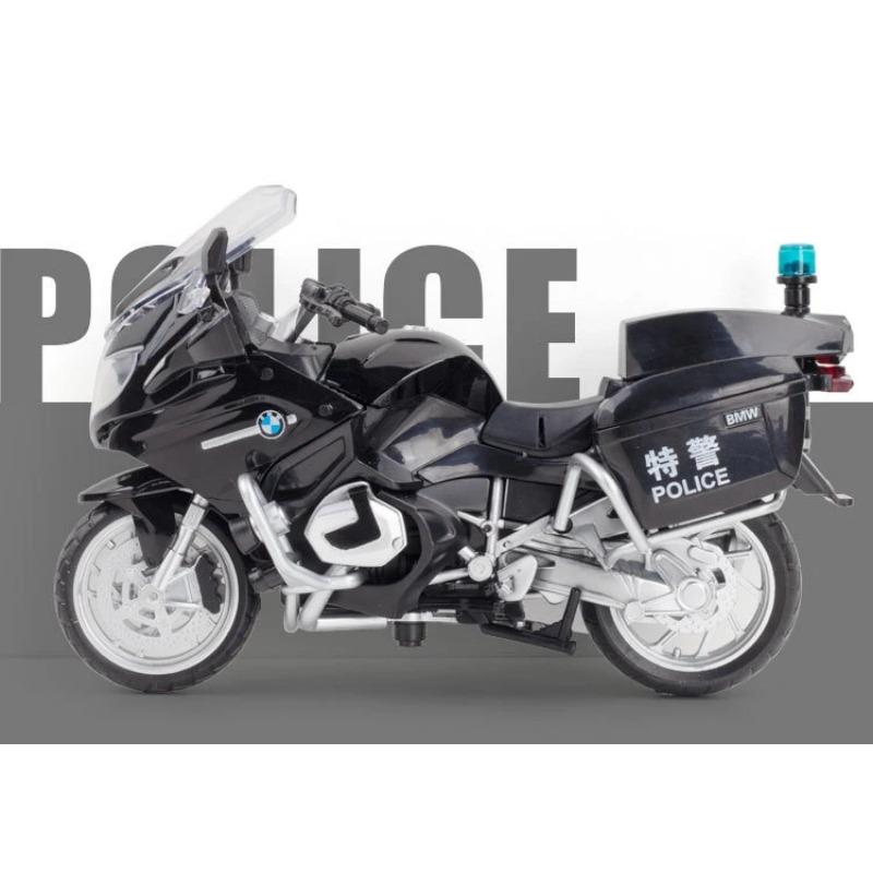 1/12 BMW R1250RT-P Полицейская имитация мотоцикла из сплава Модель амортизаторов Звук и свет Коллекция игрушечных машинок Подарок для детей