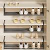 Adjustable Shoe Rack Space-Saving Layered Organizer For Home Shoe Cabinets Under-Shelf Shoe Holder With Hanging Basket