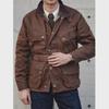 Shenwu Men's American Retro Waxed Cloth Motorcycle Windbreaker Jacket - Khaki Winter