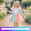 Little Maven Модное платье для девочек в европейском и американском стиле, осенняя сетчатая детская юбка, милая детская юбка