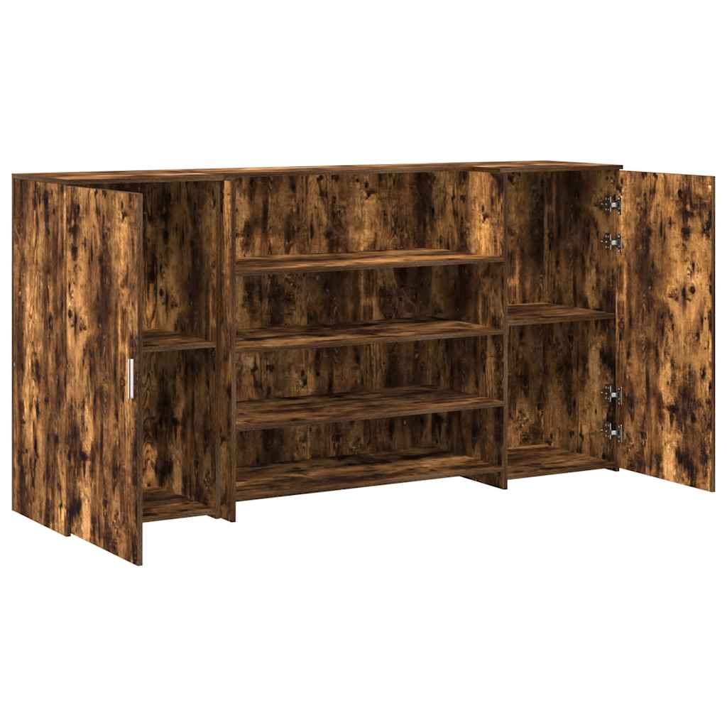 Reception Desk in Smoked Oak 200 x 50 x 103.5 cm Engineered Wood